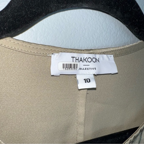 Thakoon gold romper long sleeve shorts satin metallic utility safari sz 10 snags - Picture 8 of 14
